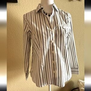 [Gold Label Investments] Women's Striped Button-Up Blouse Size 14 Petite